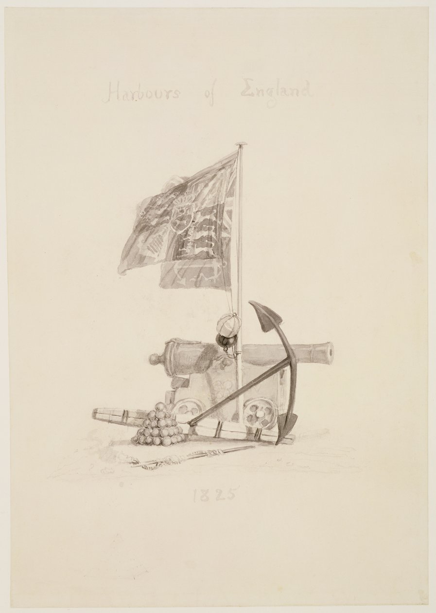 No.0567 Puertos de Inglaterra, diseño para la portada de un libro, 1825 de Joseph Mallord William Turner