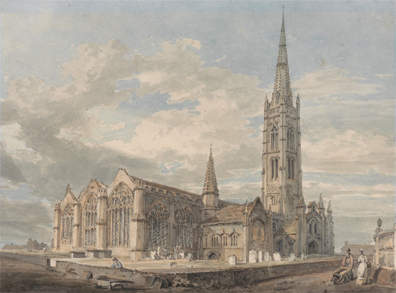 Vista noreste de la iglesia de Grantham, Lincolnshire de Joseph Mallord William Turner