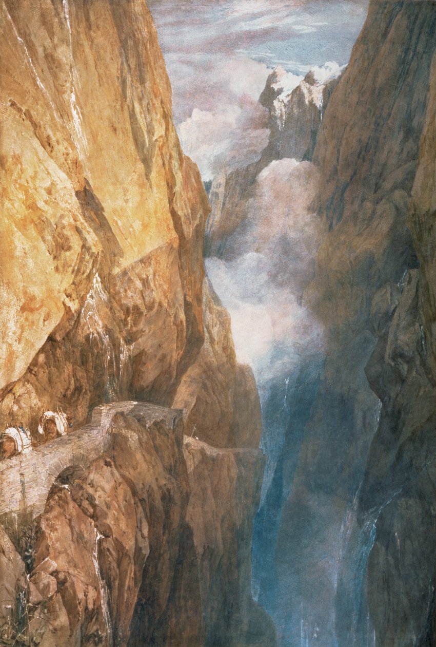 Paso del Monte San Gotardo desde el Puente del Diablo, 1804 de Joseph Mallord William Turner