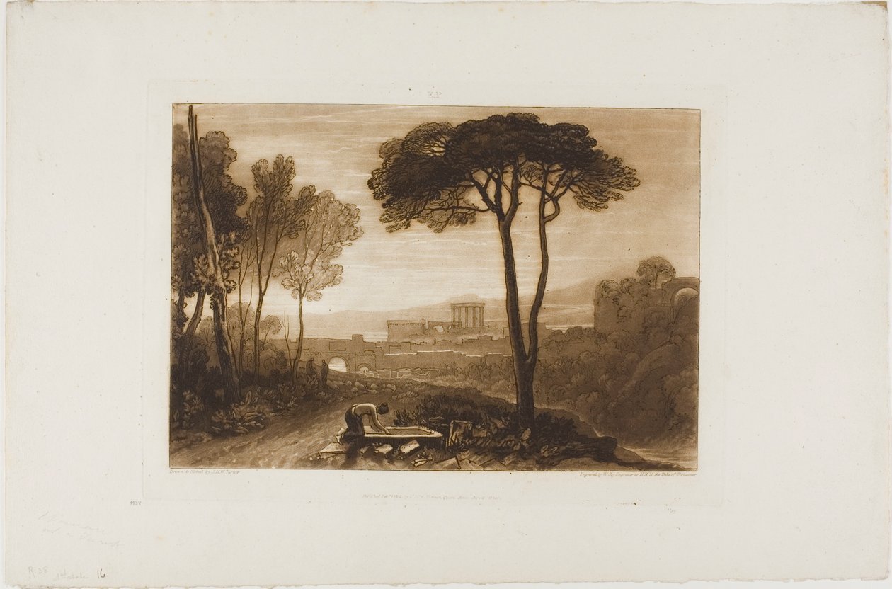 Escena en la Campagna, lámina 38 de Liber Studiorum de Joseph Mallord William Turner