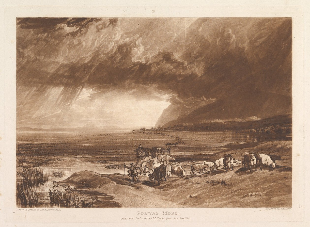 Solway Moss, Liber Studiorum, parte XI, placa 52, 1 de enero de 1816 de Joseph Mallord William Turner