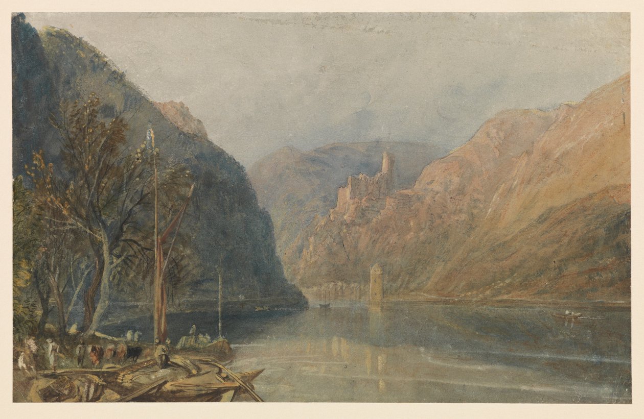 St Goarshausen y Castillo de Katz, 1817 de Joseph Mallord William Turner