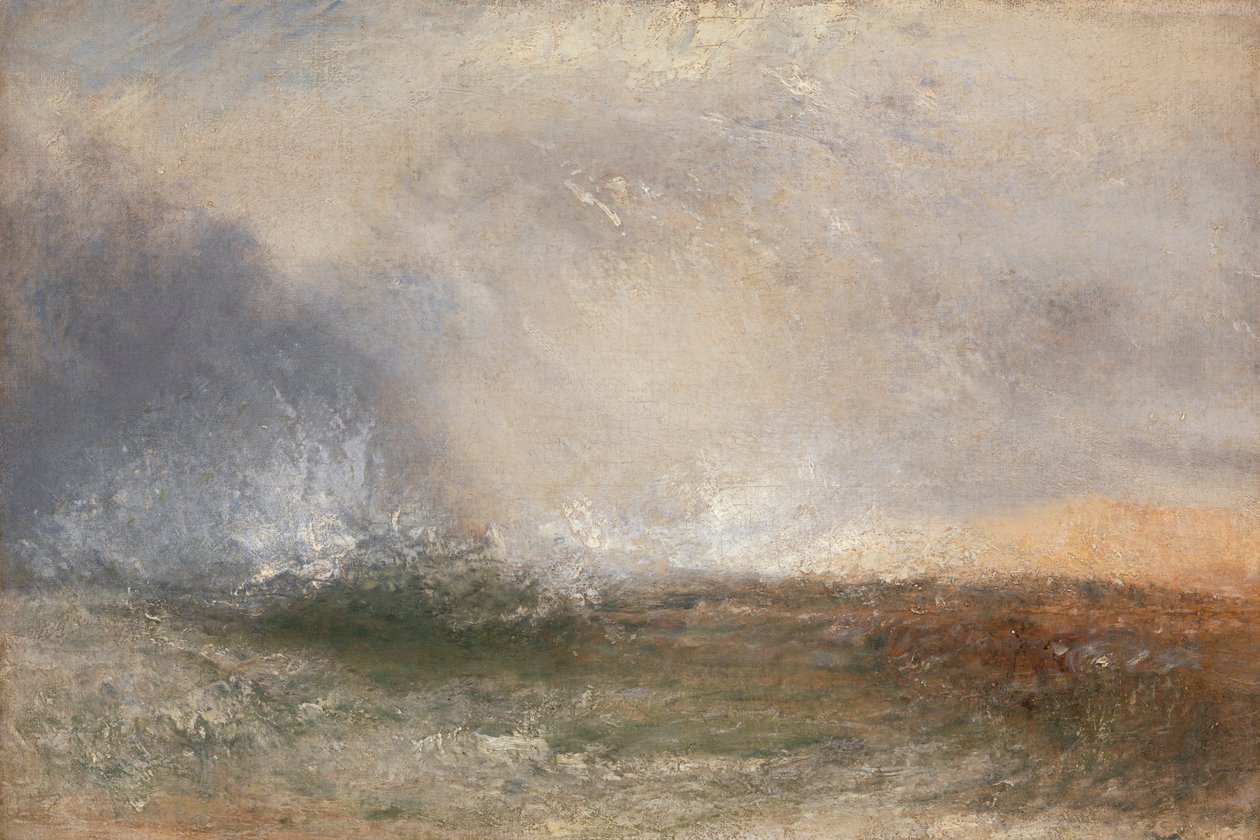 Mar tempestuoso rompiendo en una orilla de Joseph Mallord William Turner