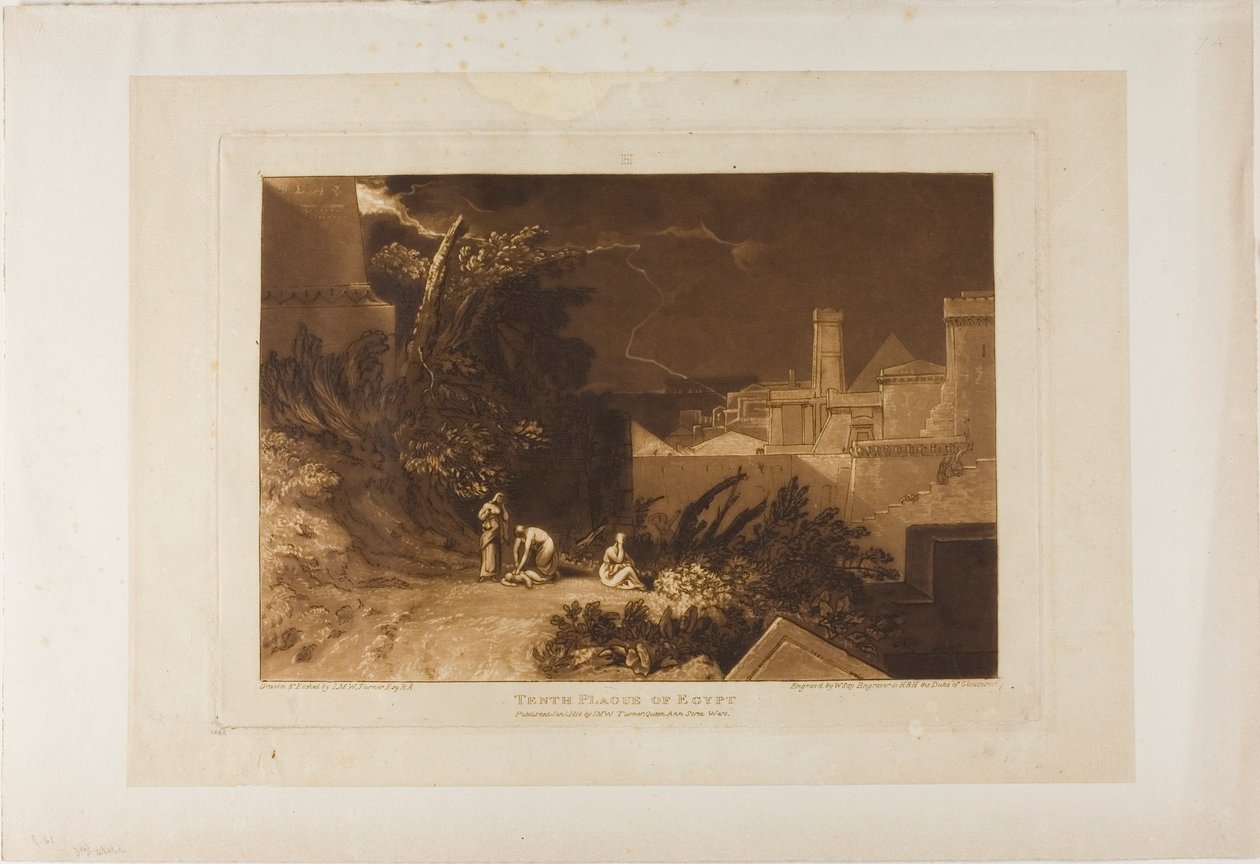 Décima plaga de Egipto, lámina 61 de Liber Studiorum de Joseph Mallord William Turner