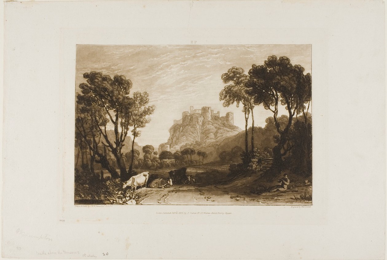 El castillo sobre los prados, lámina 8 de Liber Studiorum de Joseph Mallord William Turner