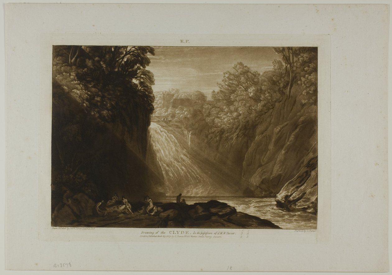 La Caída del Clyde, placa 18 de Liber Studiorum de Joseph Mallord William Turner
