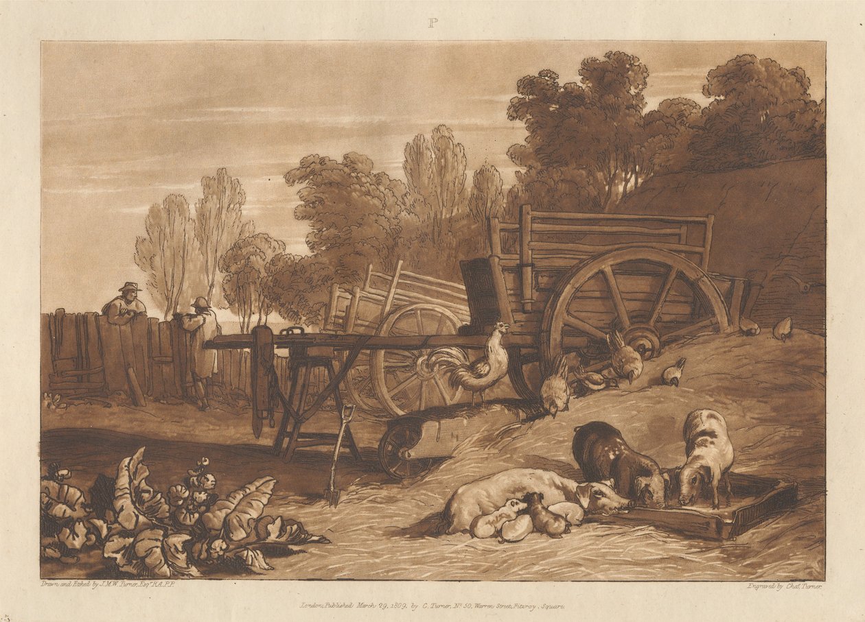 El corral con el gallo de Joseph Mallord William Turner