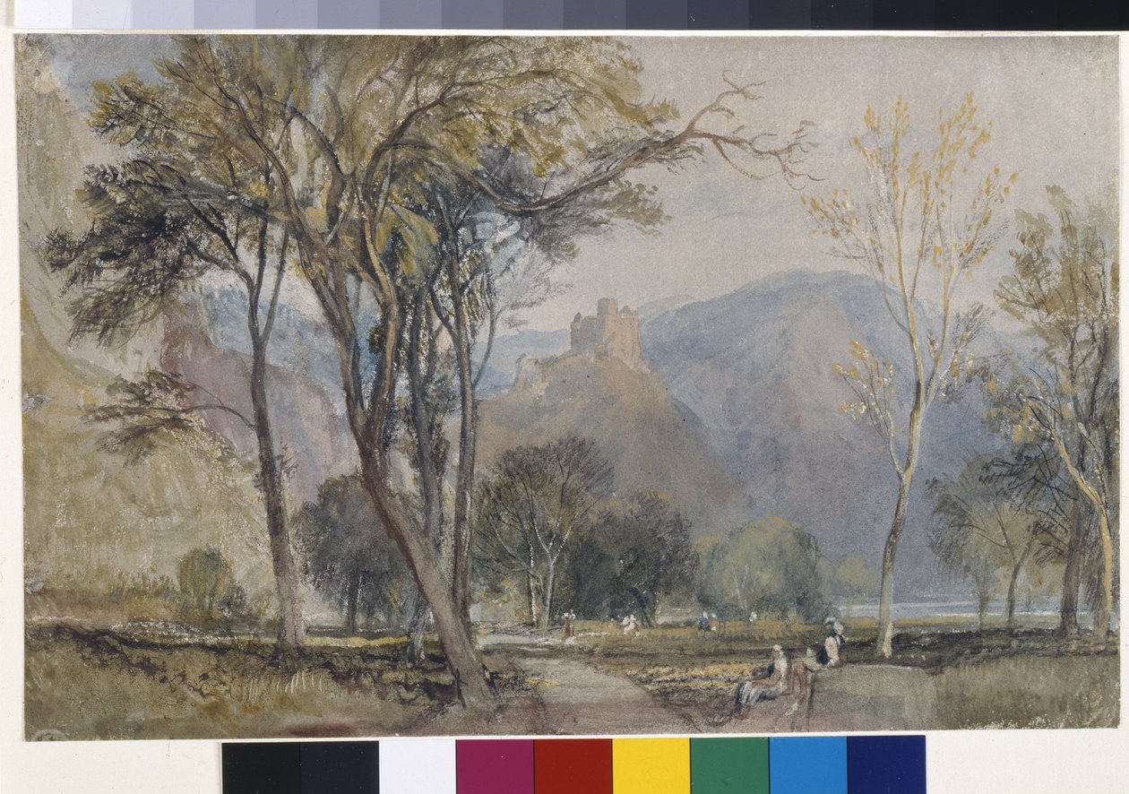 Los Marxburgo (acuarela sobre papel blanco preparada con aguada gris) de Joseph Mallord William Turner