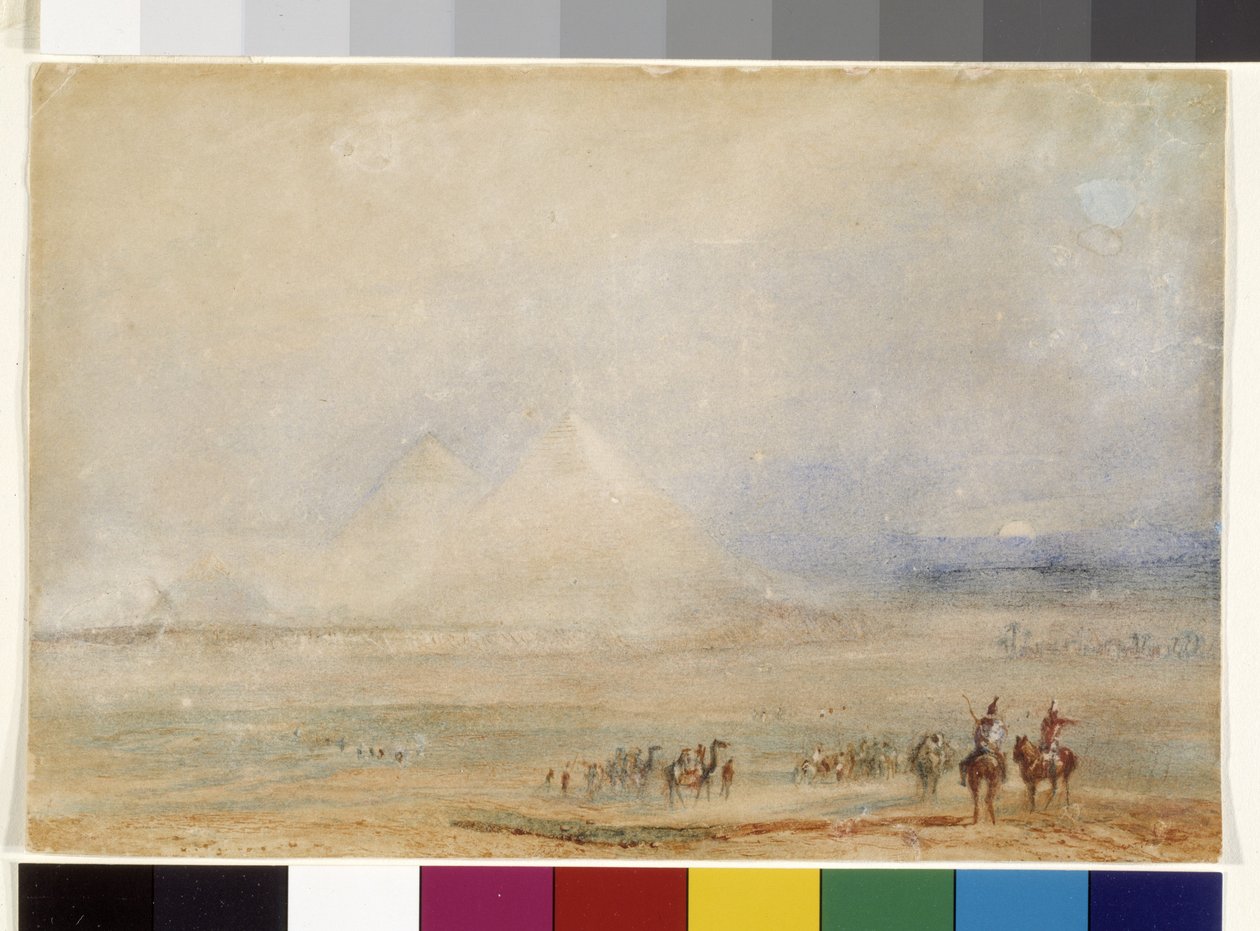 Las pirámides de Gizeh, hacia 1832 (acuarela sobre papel blanco) de Joseph Mallord William Turner
