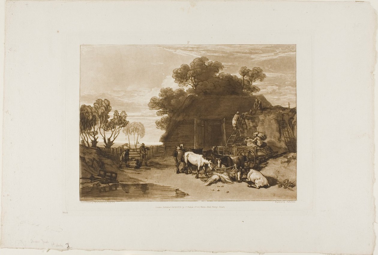 El corral de paja, lámina 7 de Liber Studiorum de Joseph Mallord William Turner