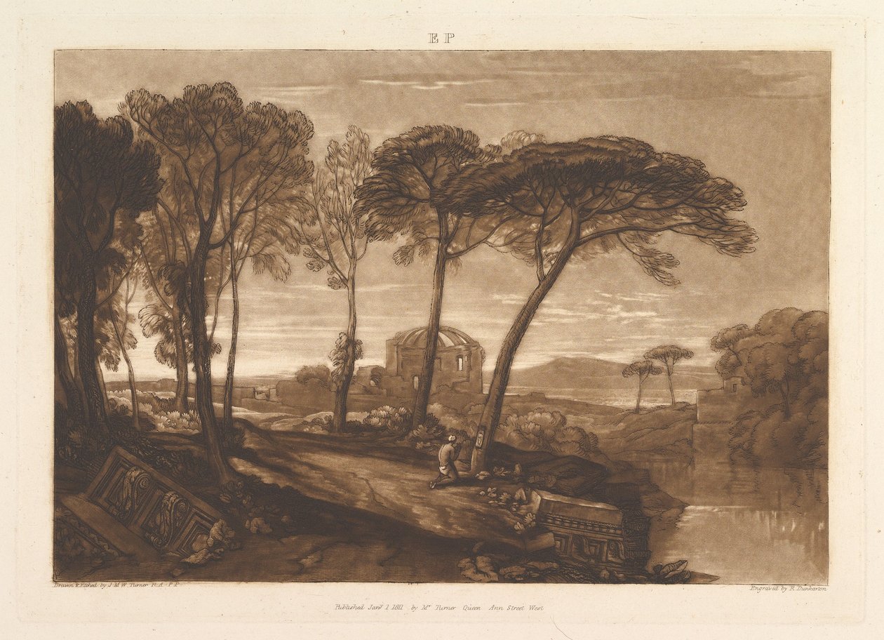 El Templo de Minerva Medica Liber Studiorum, parte V, placa 23 de Joseph Mallord William Turner