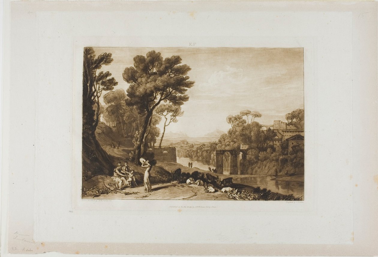 La mujer y el tamboril, lámina 3 de Liber Studiorum de Joseph Mallord William Turner