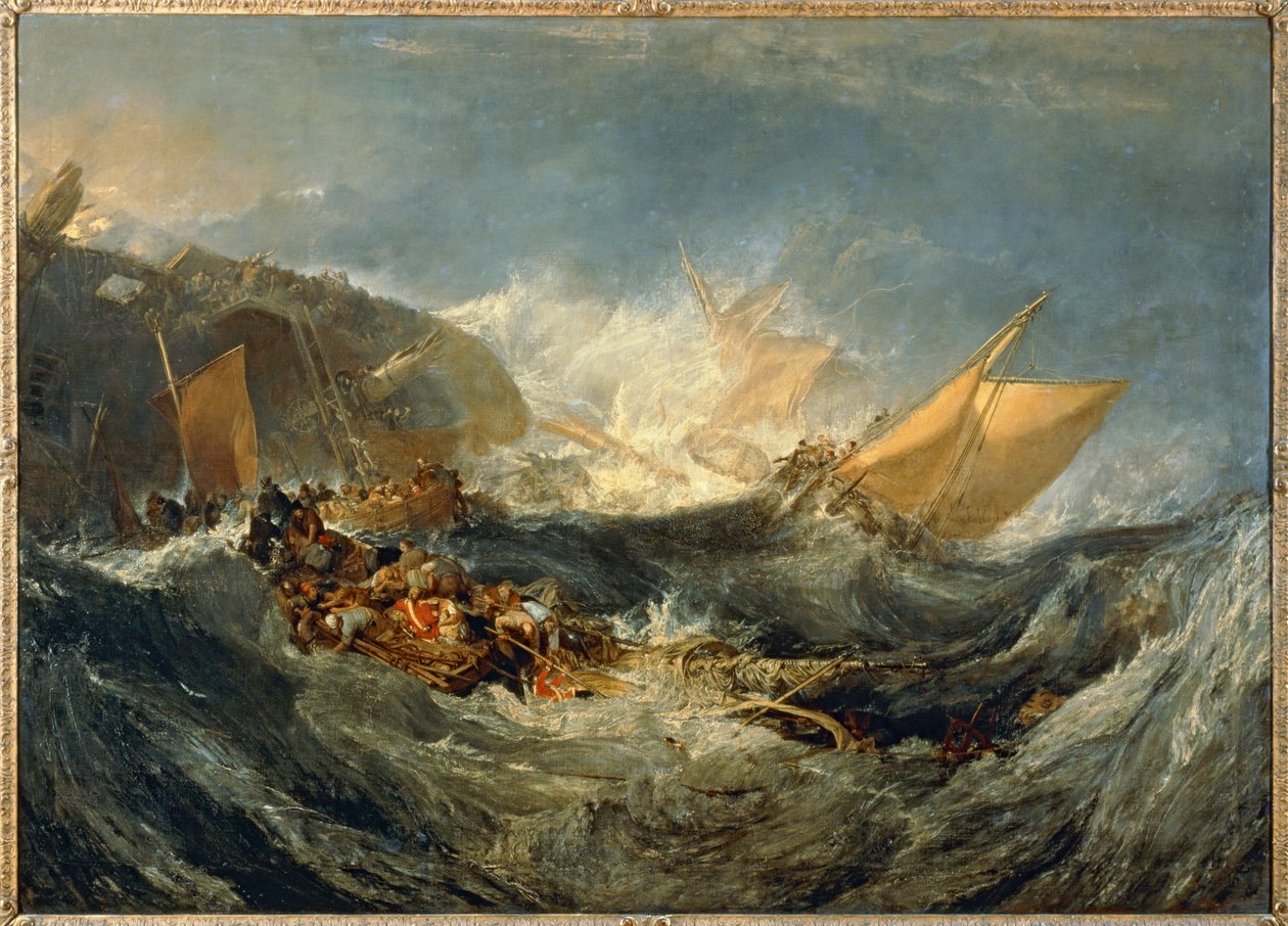 El naufragio de un buque de transporte ... (pintura sobre lienzo) de Joseph Mallord William Turner