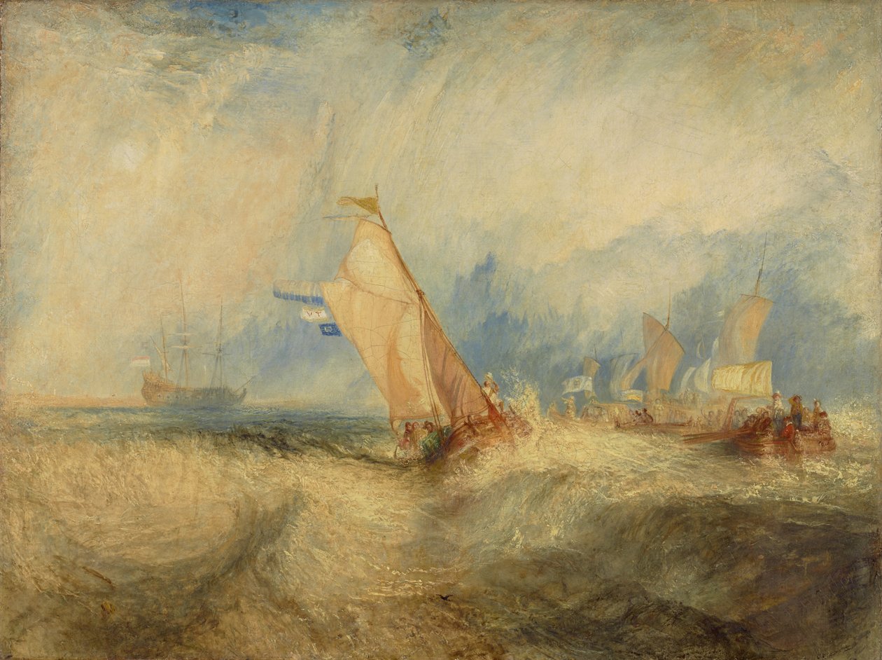 Van Tromp, en su afán por complacer a sus amos, se hace a la mar y acaba empapado de Joseph Mallord William Turner