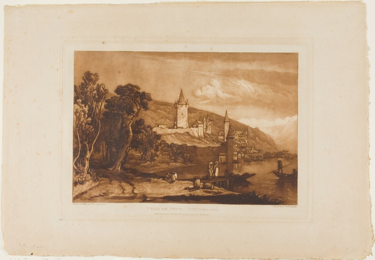 Ciudad de Thun, placa 59 de Liber Studiorum de Joseph Mallord William Turner
