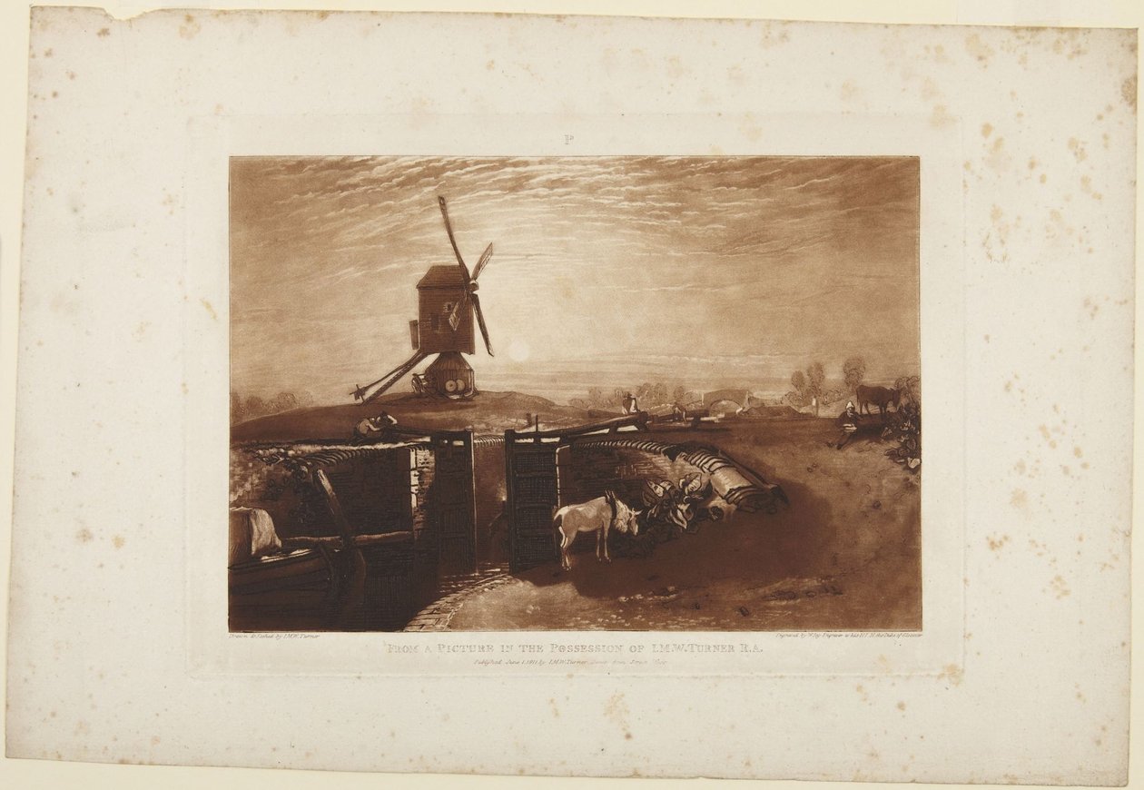 Molino de viento y esclusa de Joseph Mallord William Turner