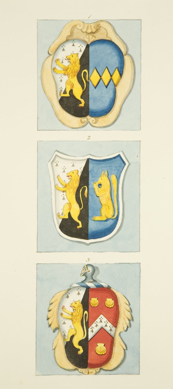 3 escudos de armas en monumentos en San James de Joseph Manning