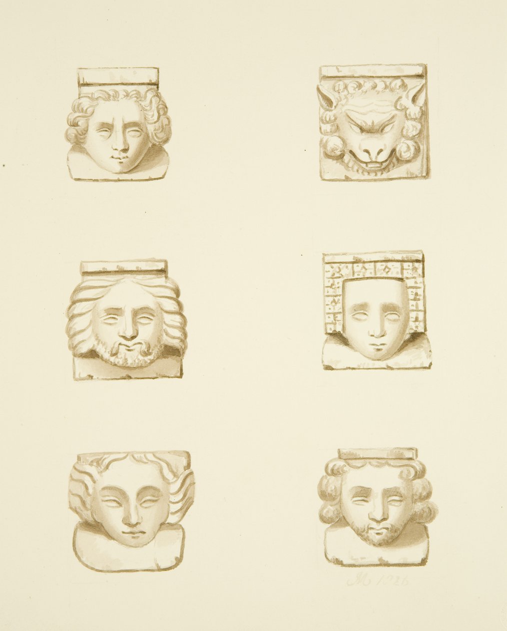 6 ménsulas en el techo de San James de Joseph Manning
