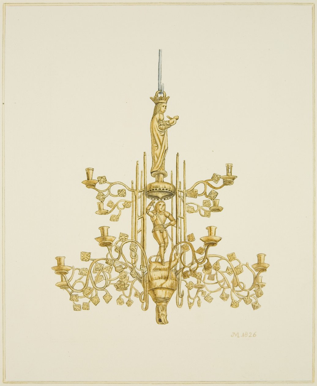 Candelabro de bronce en la Iglesia del Templo de Joseph Manning