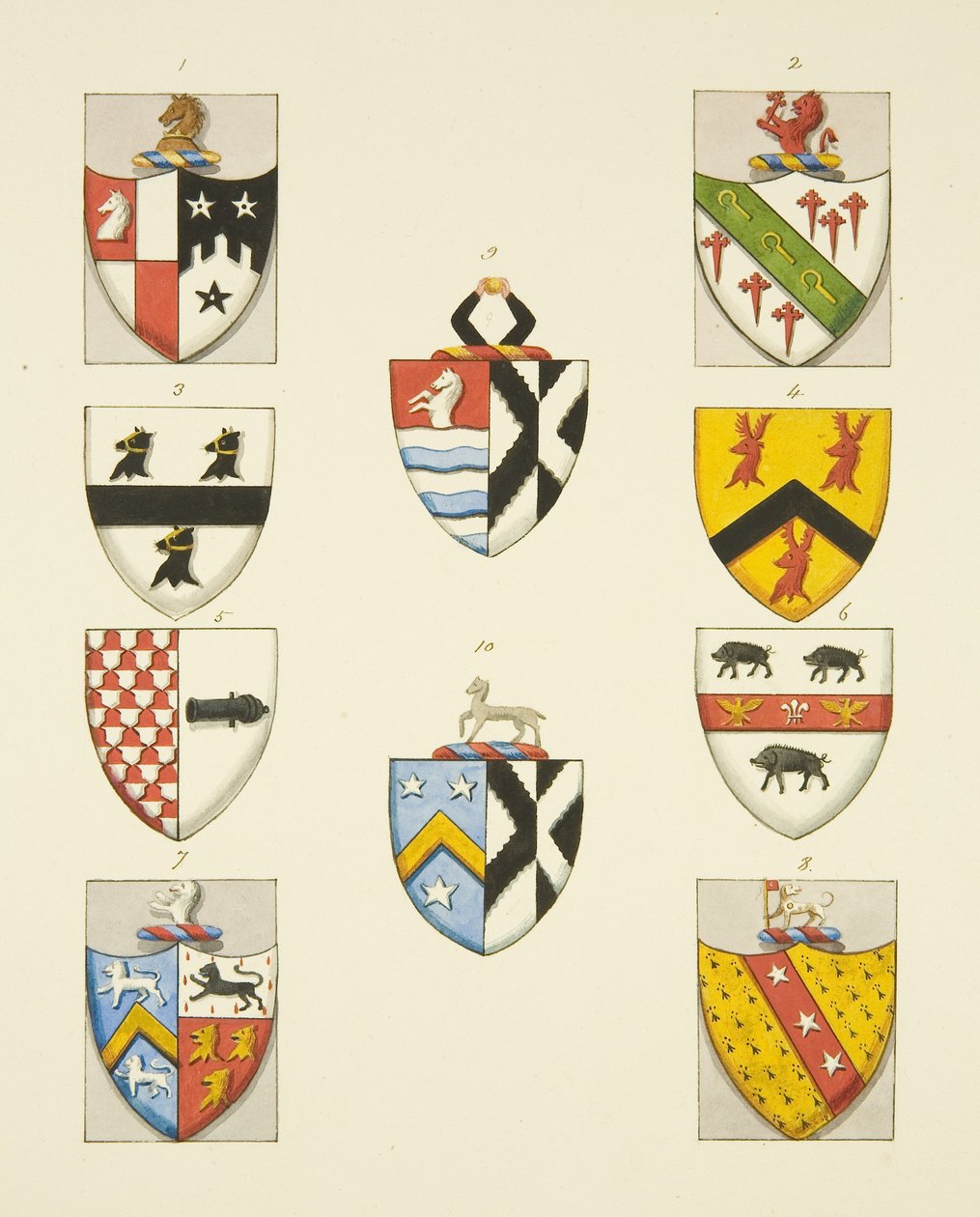 Escudos de armas de monumentos en la iglesia de St Thomas de Joseph Manning