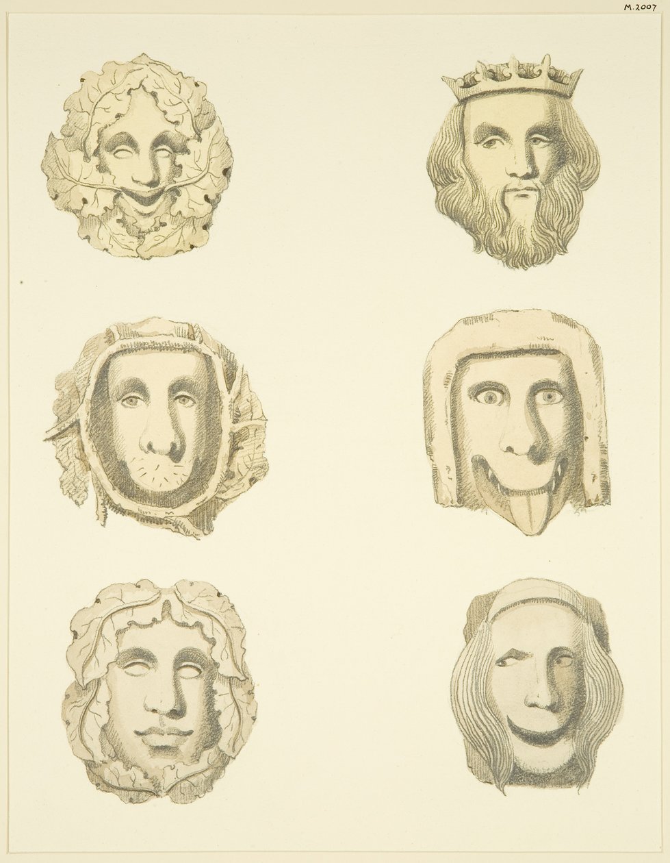 Piedras de bóveda (jefes) en el techo de Redcliffe Church de Joseph Manning