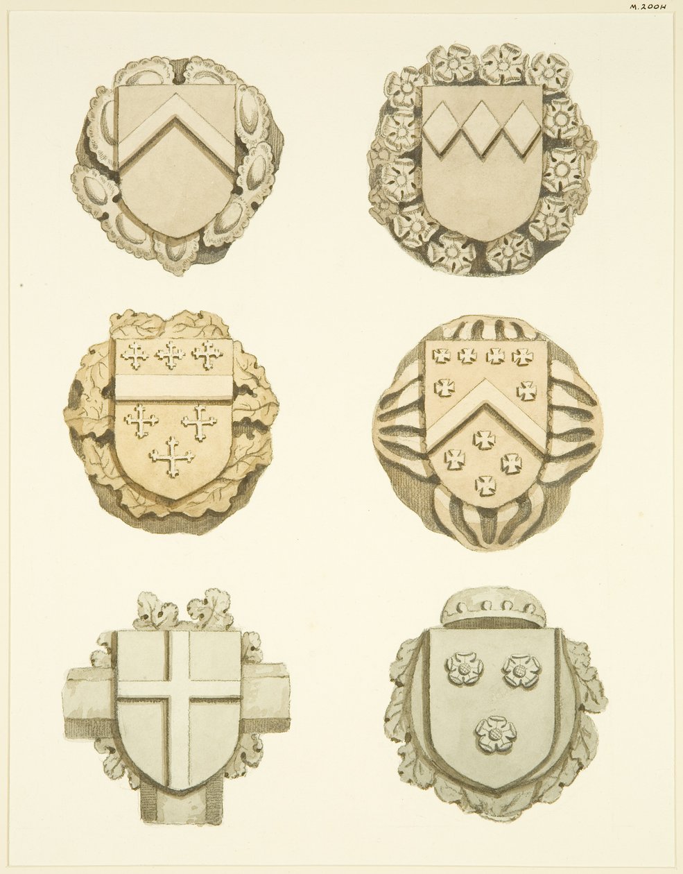 Piedras de bóveda (jefes) en el techo de la Iglesia de Redcliffe de Joseph Manning
