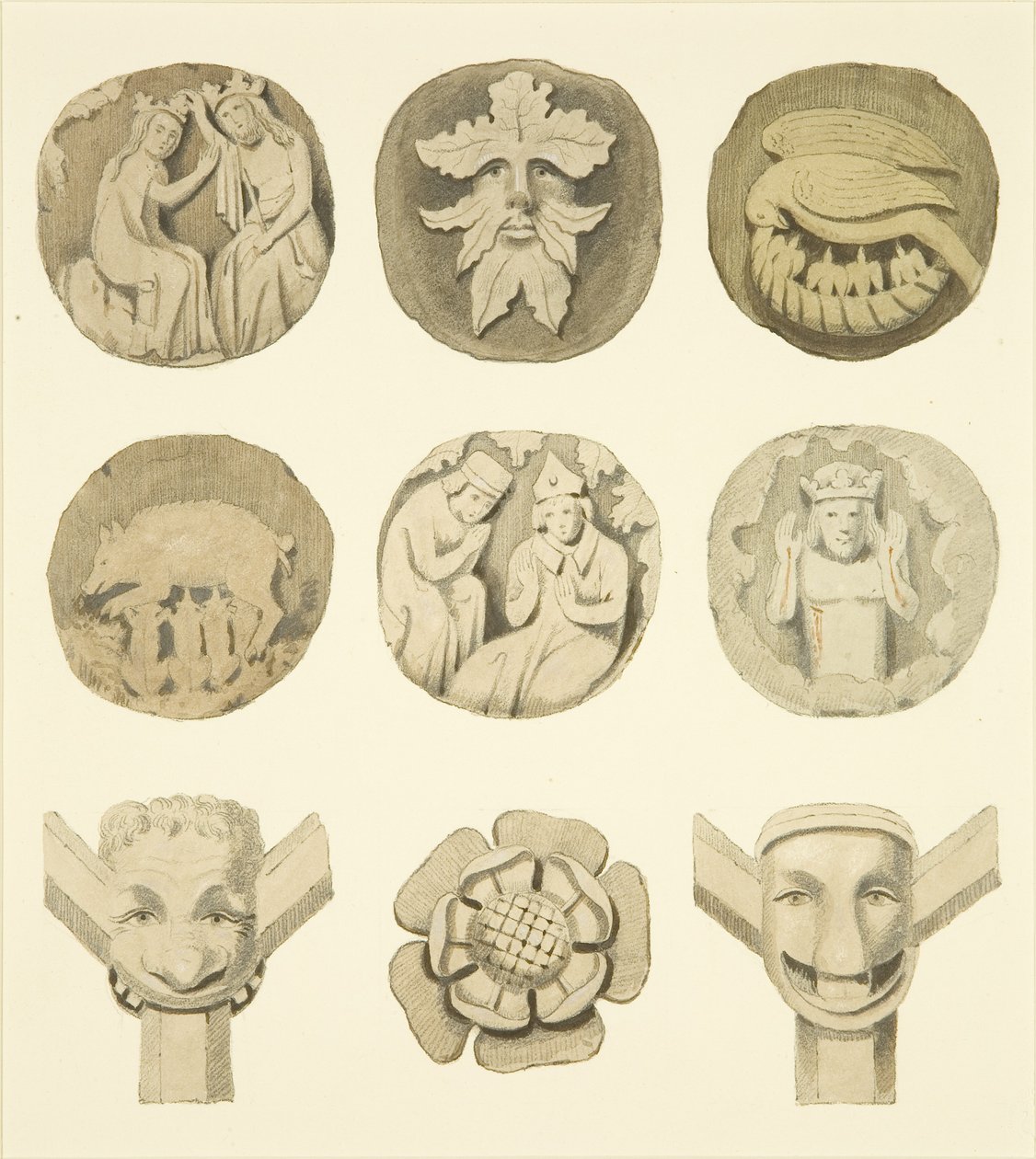 Piedras de bóveda en el techo de la Iglesia de Redcliffe de Joseph Manning