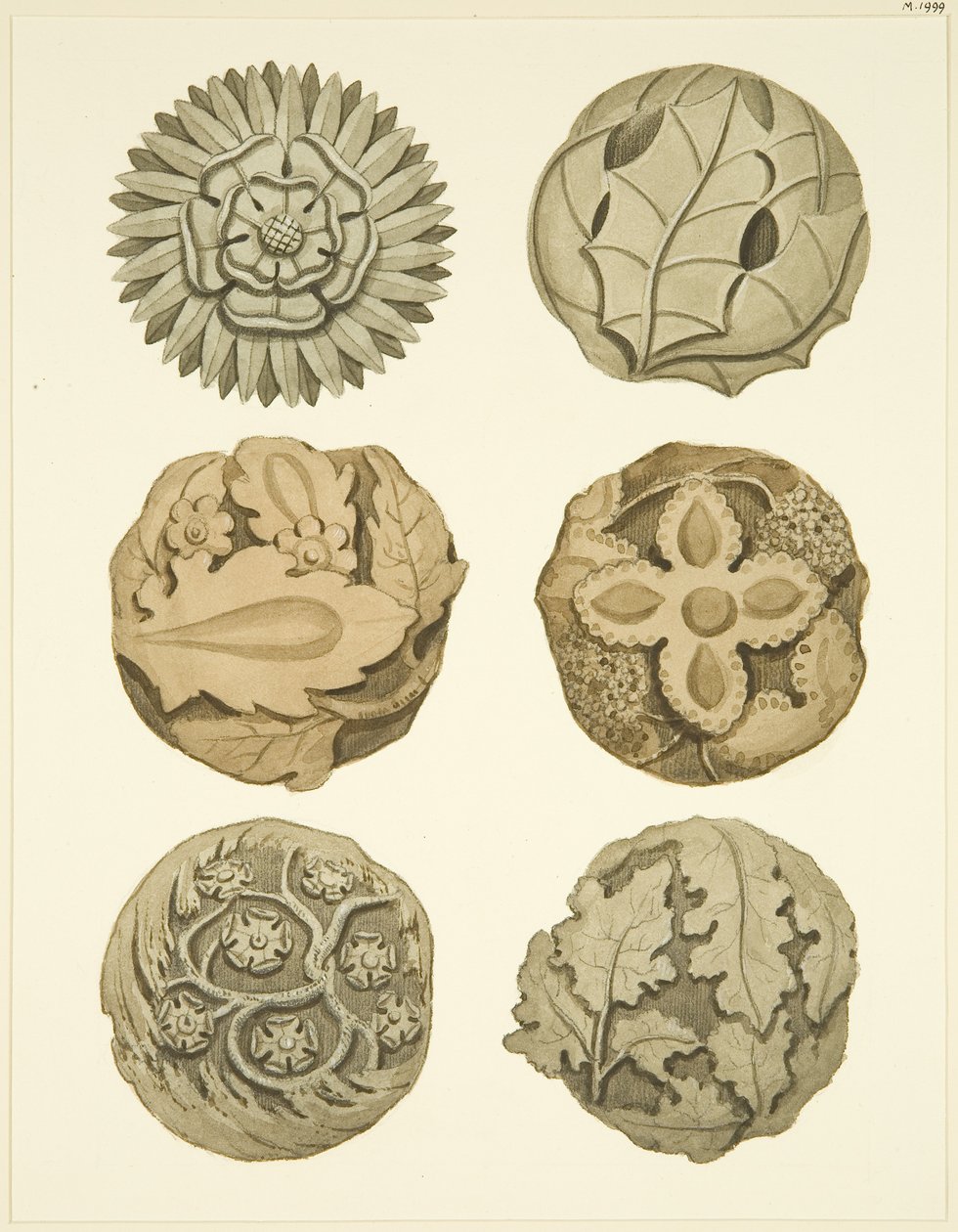 Piedras de bóveda (bosses) en el techo de la Iglesia de Redcliffe de Joseph Manning