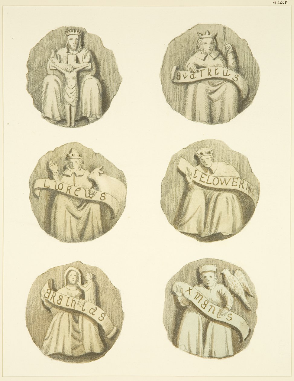 Piedras de bóveda (bosses) en el techo de la Iglesia de Redcliffe de Joseph Manning