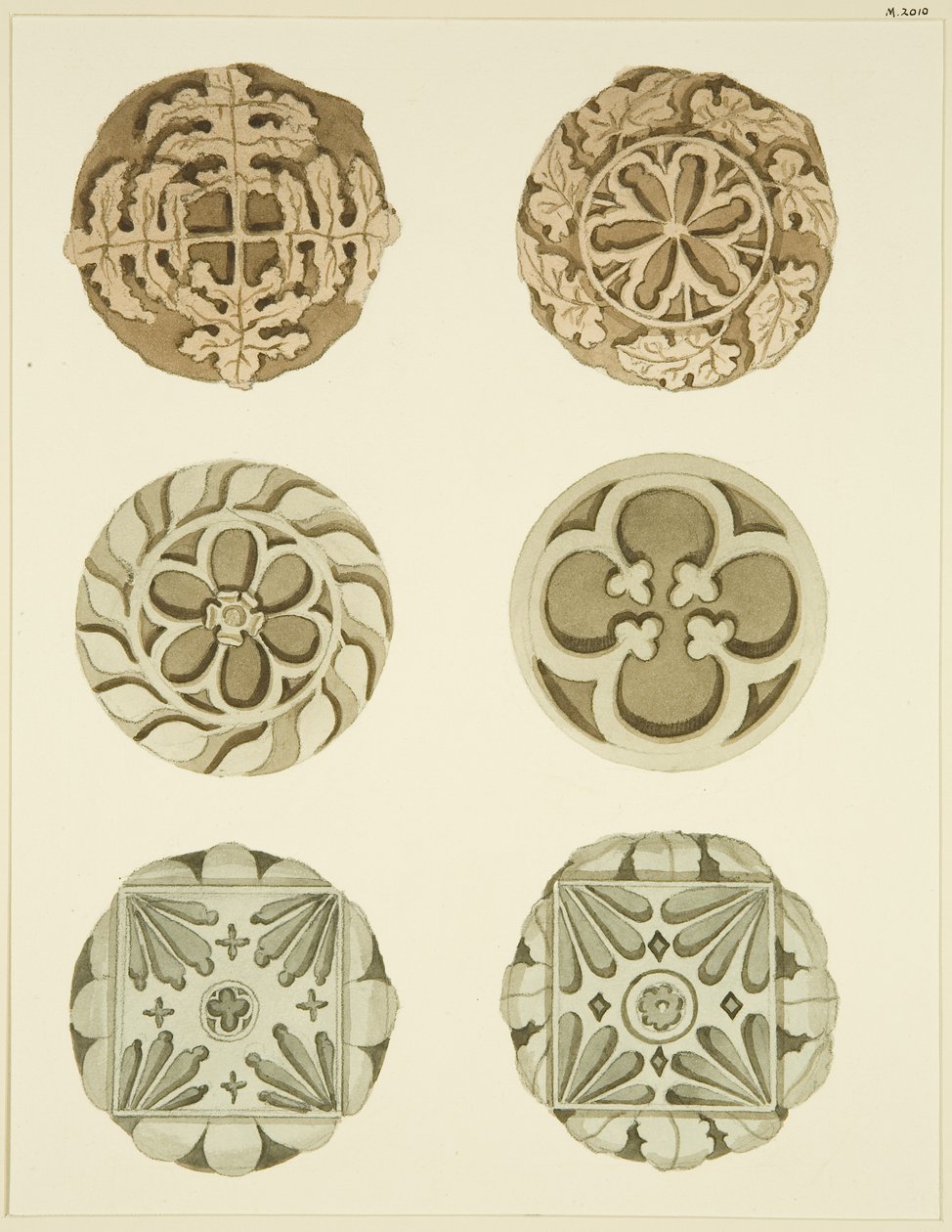 Piedras de bóveda (jefes) en el techo de St Mary Redcliffe de Joseph Manning