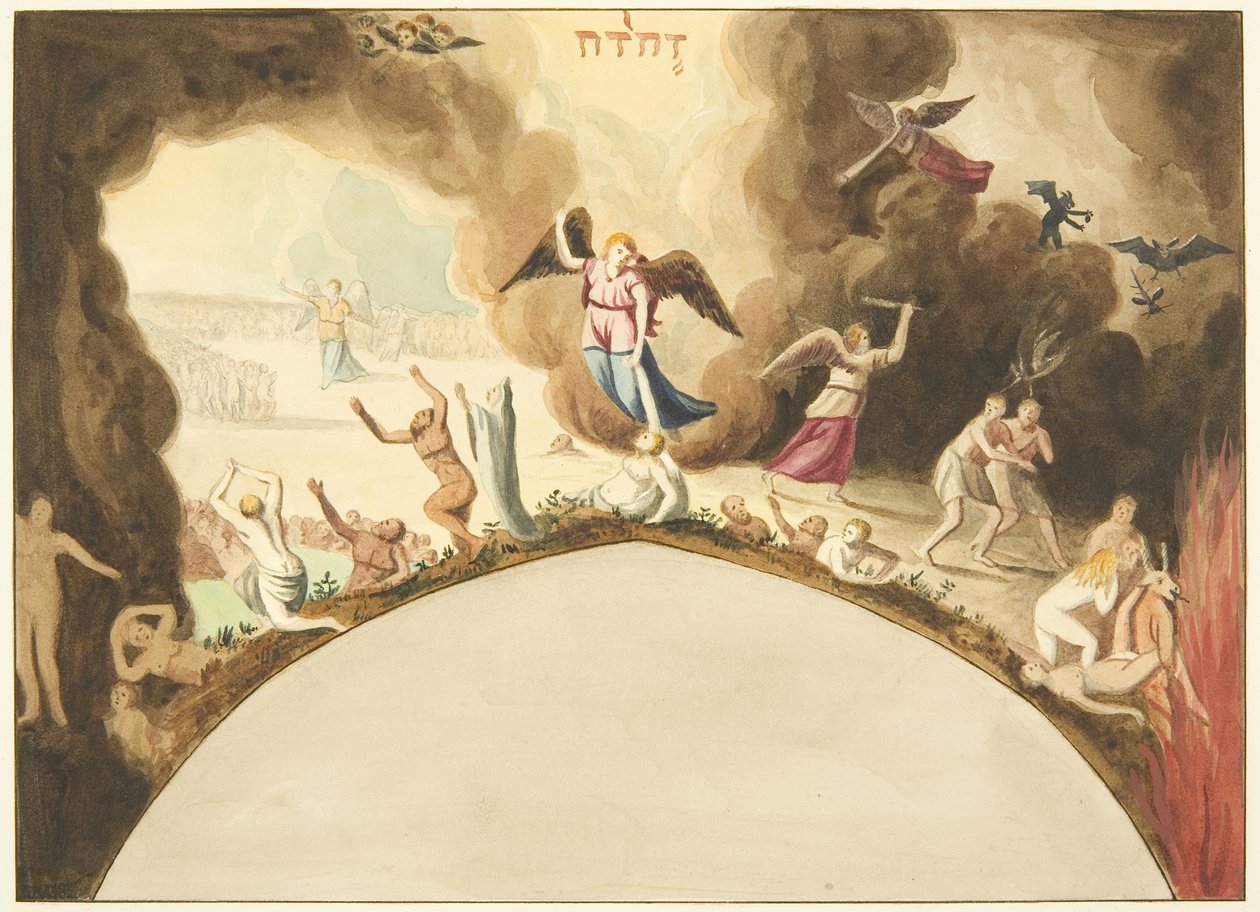 Pintura encontrada sobre la puerta en la pantalla bajo el loft del órgano de la Catedral de Bristol de Joseph Manning