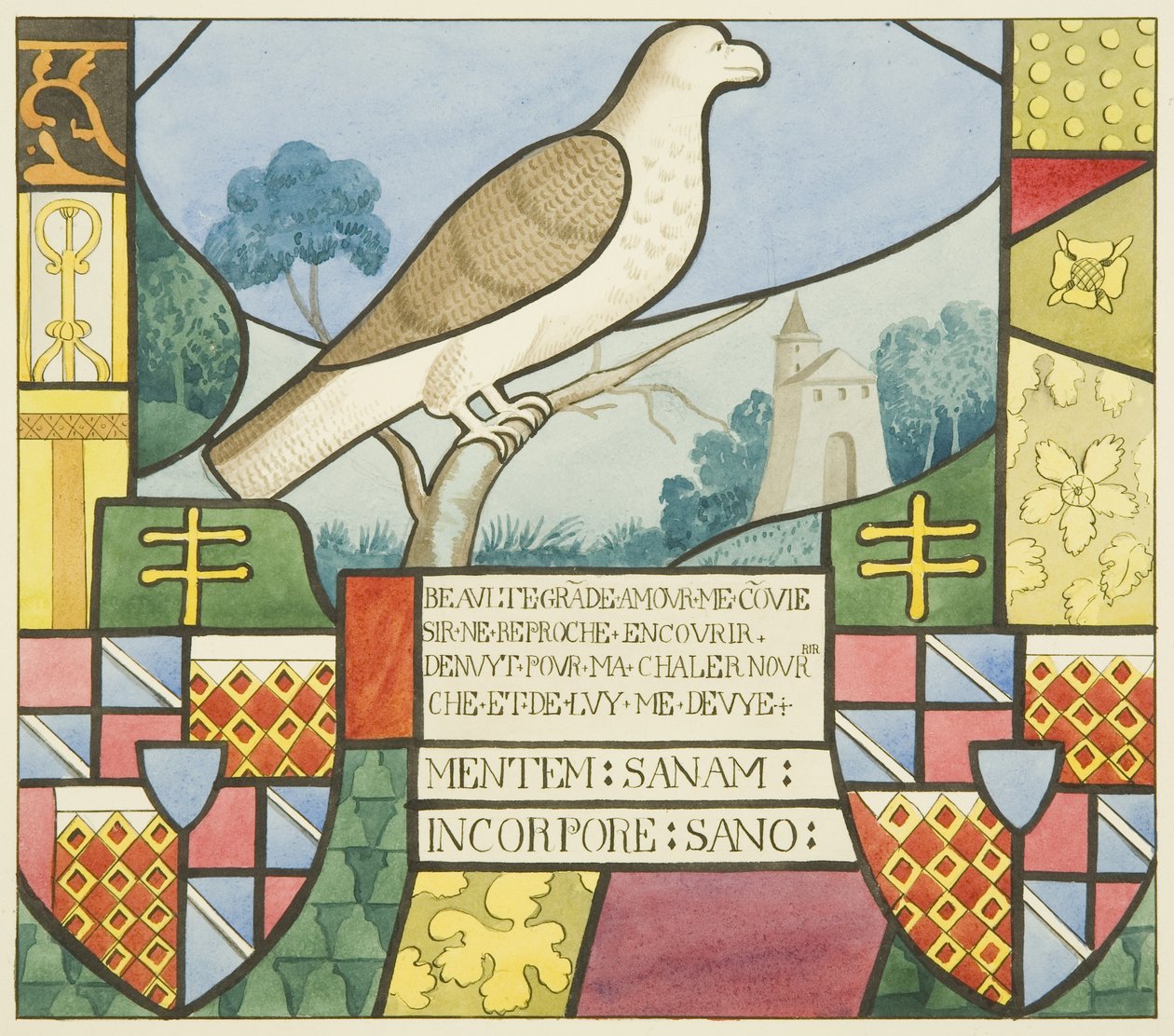 Vitrales en San Marcos - un dispositivo heráldico de Joseph Manning