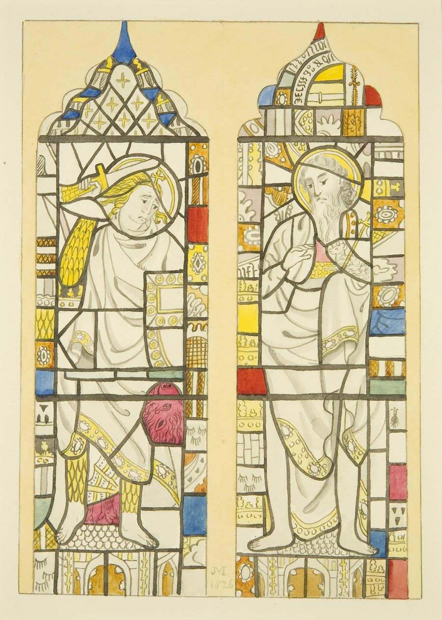 Vidriera en la ventana norte, transepto norte de St Mary Redcliffe de Joseph Manning