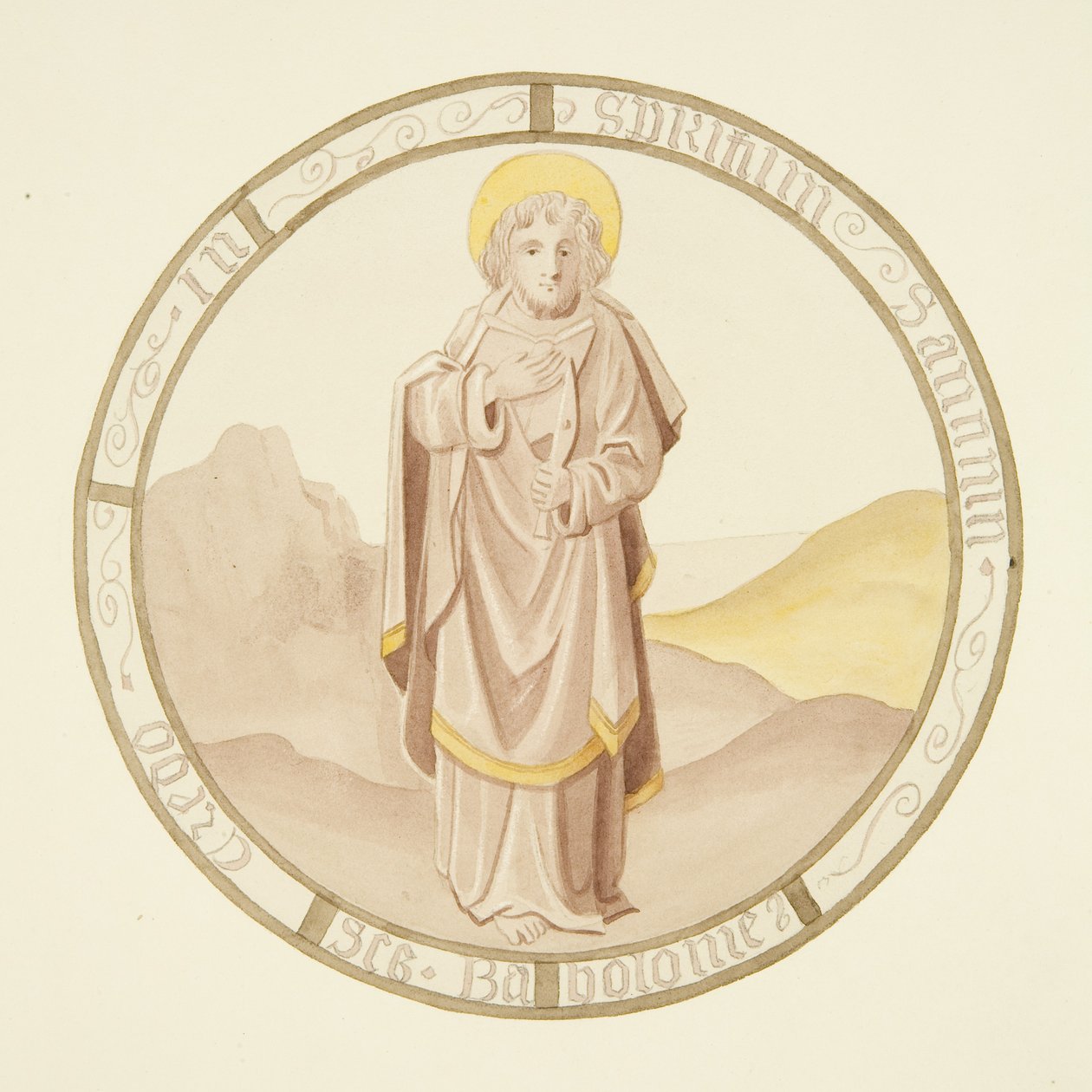 Vitral en la ventana de la capilla privada del Palacio del Obispo: San Bartolomé de Joseph Manning