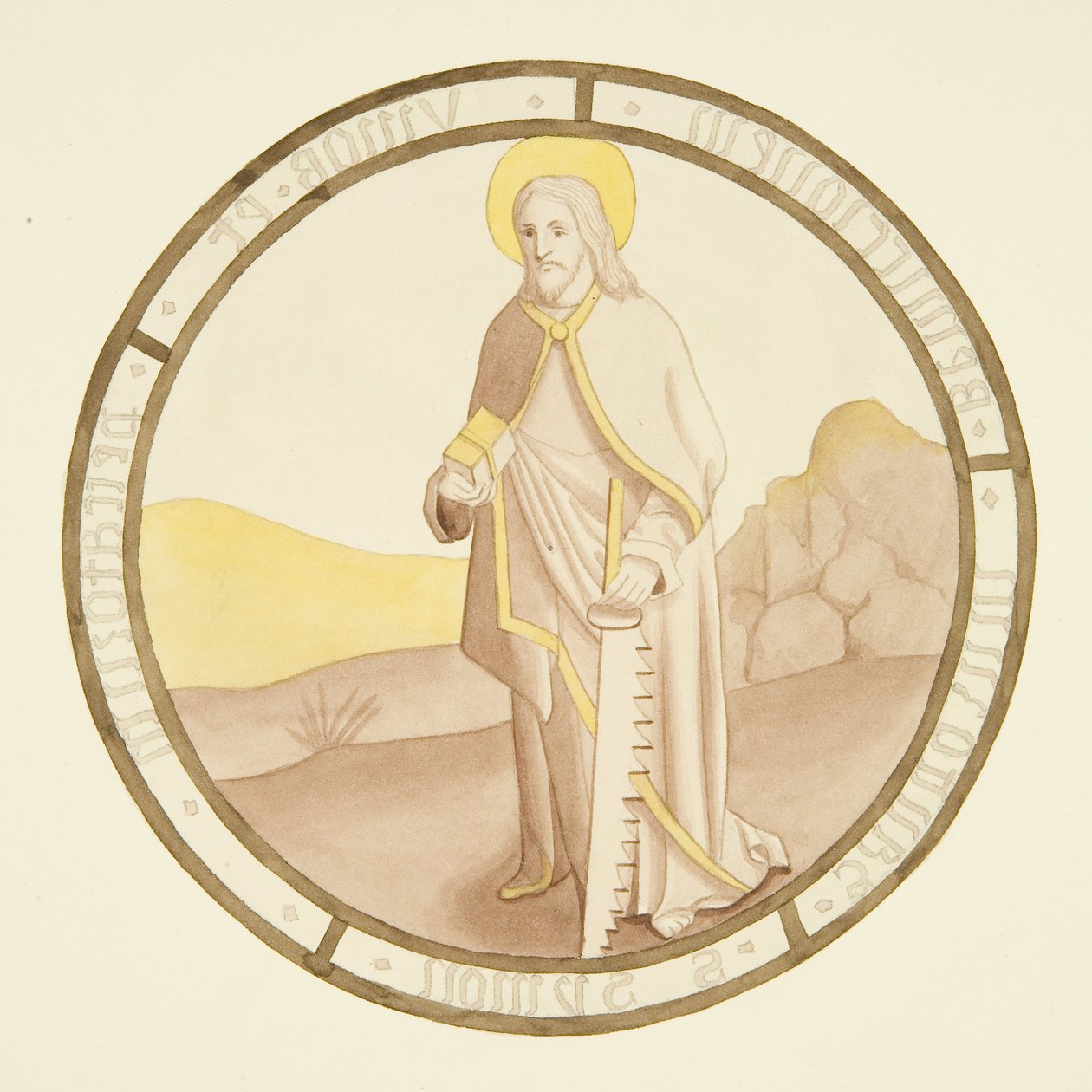 Vitral en la ventana de la capilla privada del Palacio del Obispo: San Simón de Joseph Manning