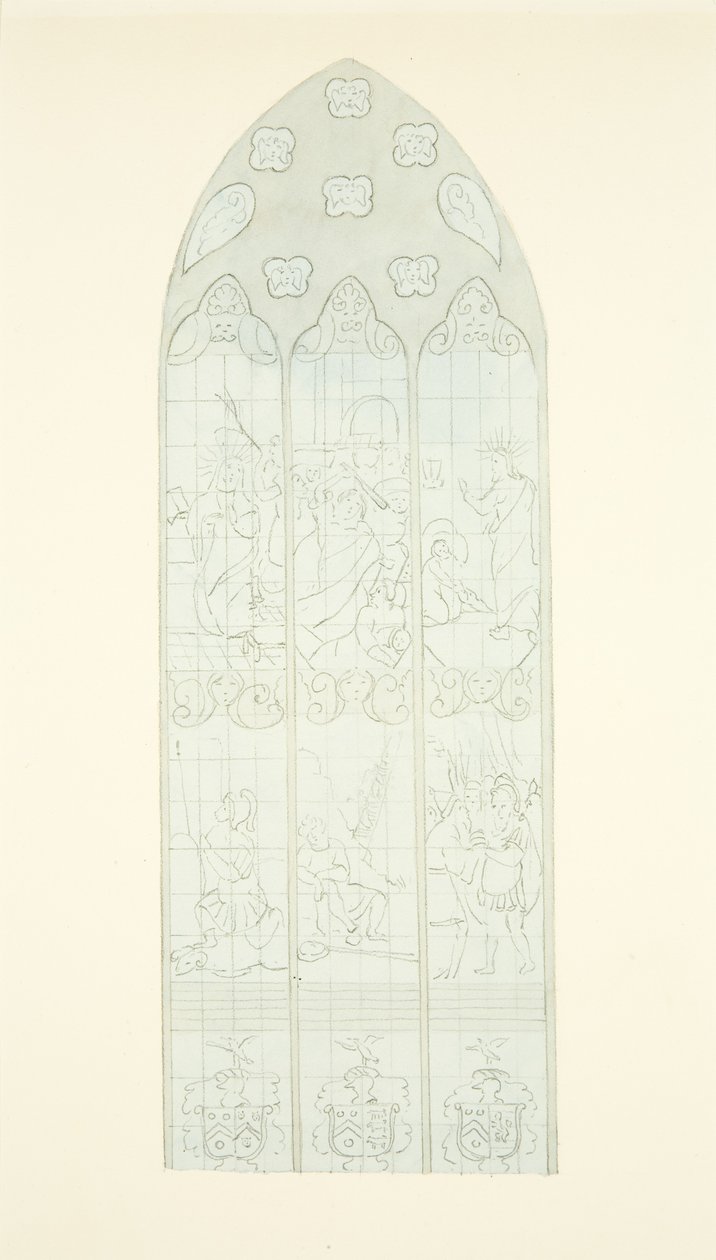 Vitral en el extremo este del pasillo sur de la Catedral de Bristol de Joseph Manning