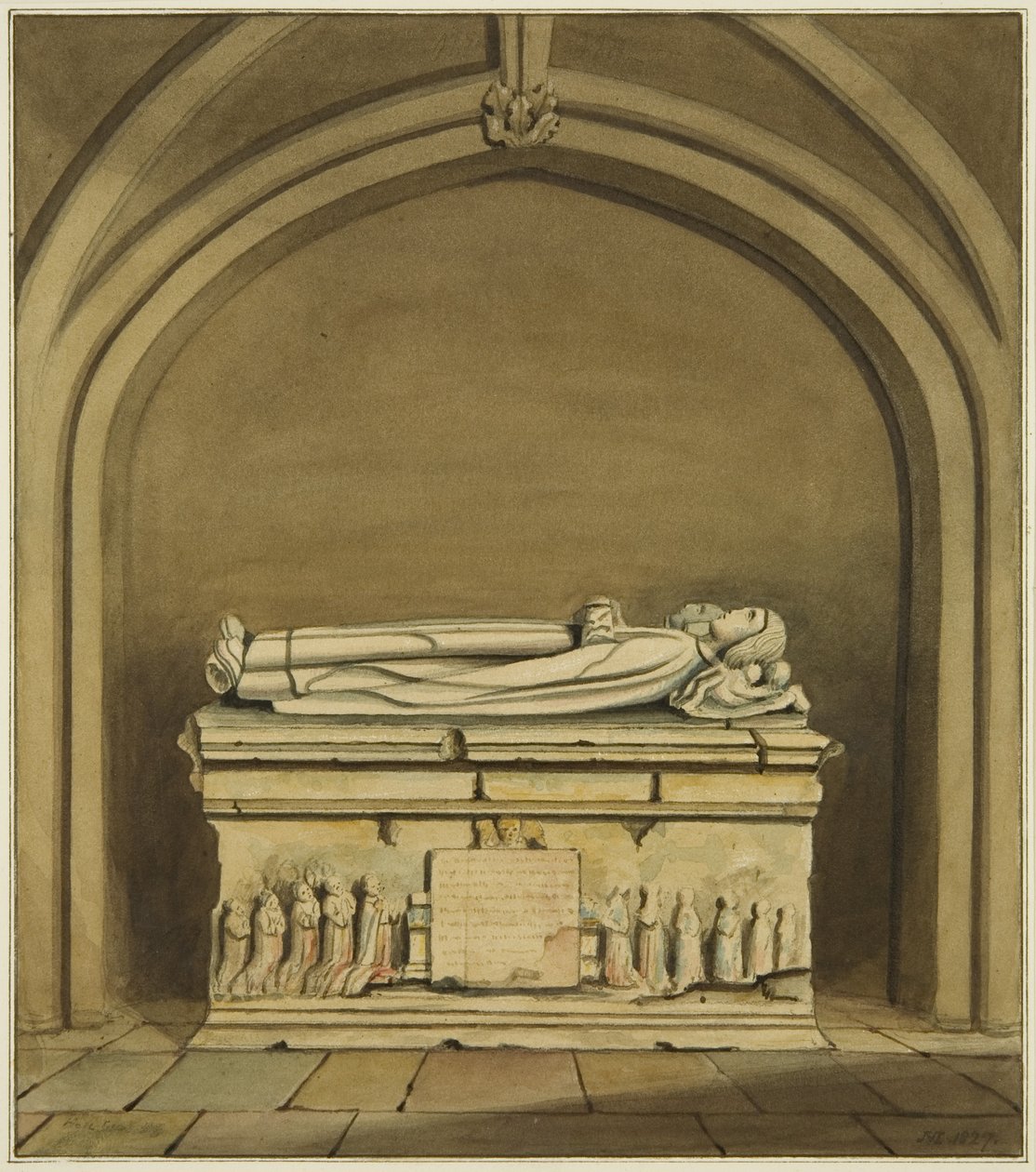 Tumba de Thomas Rowley y su esposa en la cripta de la Iglesia de St John