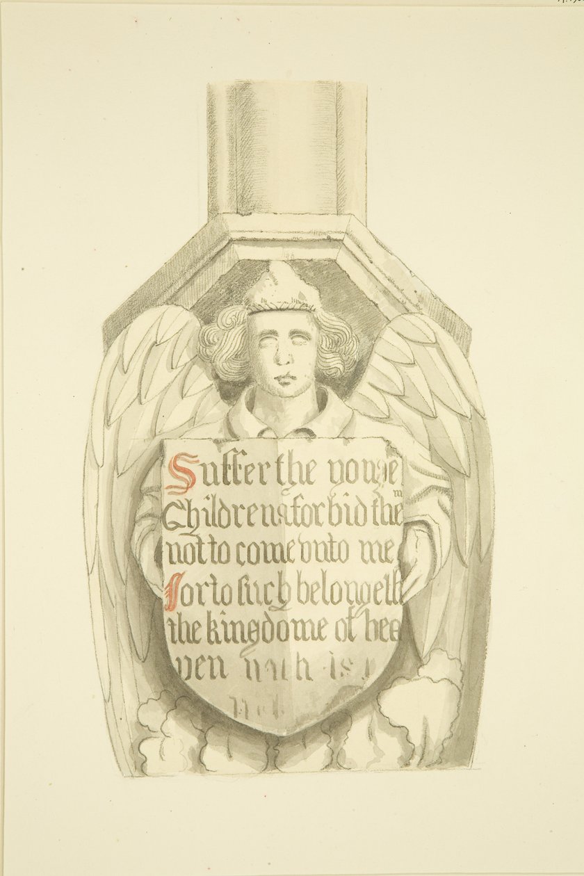 Trabe contra el pilar en el ángulo suroeste, cerca del órgano de St Mary Redcliffe de Joseph Manning