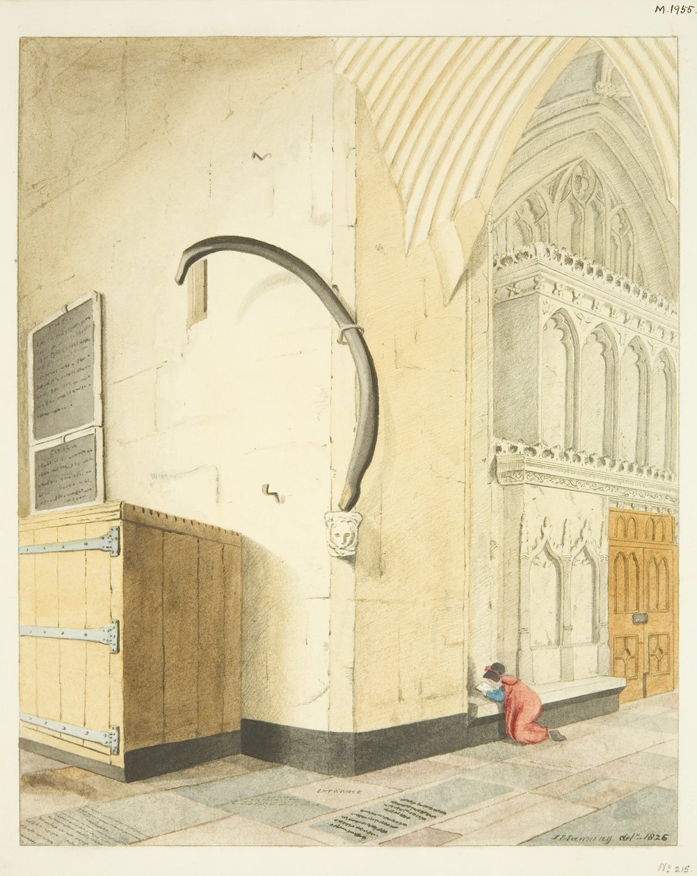 Costilla de ballena en la nave norte de St Mary Redcliffe de Joseph Manning