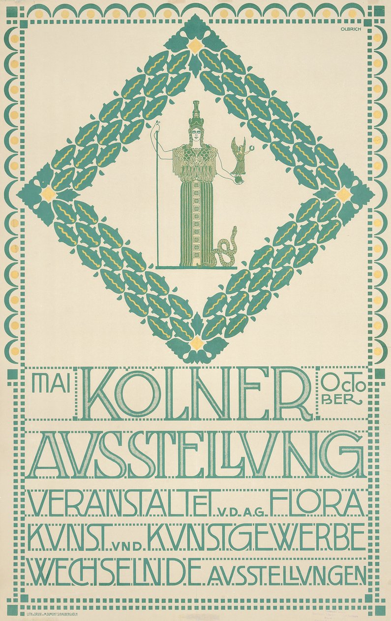 Póster para el Festival de Arte de Colonia de 1905, 1905 de Joseph Maria Olbrich