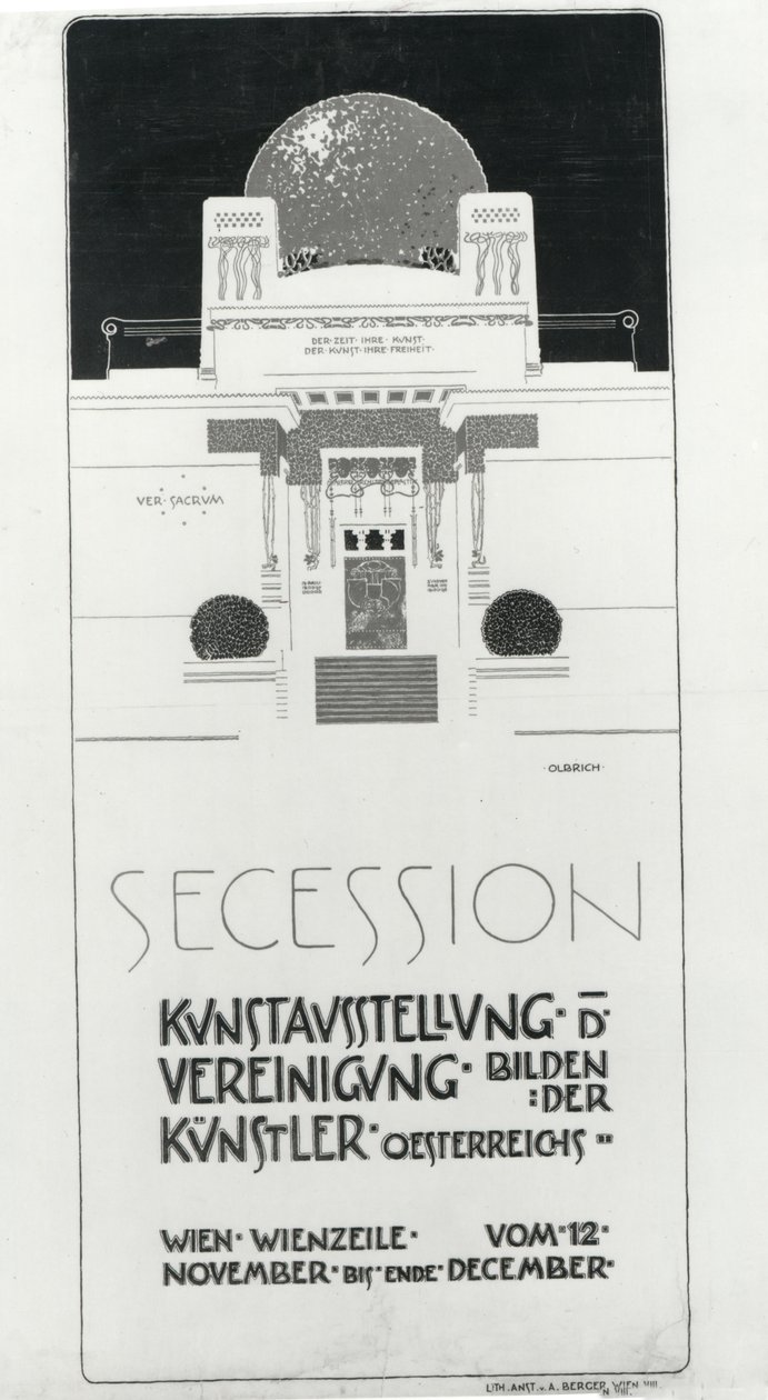 Póster publicitario de la Exposición de Secesión de Artistas Austríacos, 1898 de Joseph Maria Olbrich