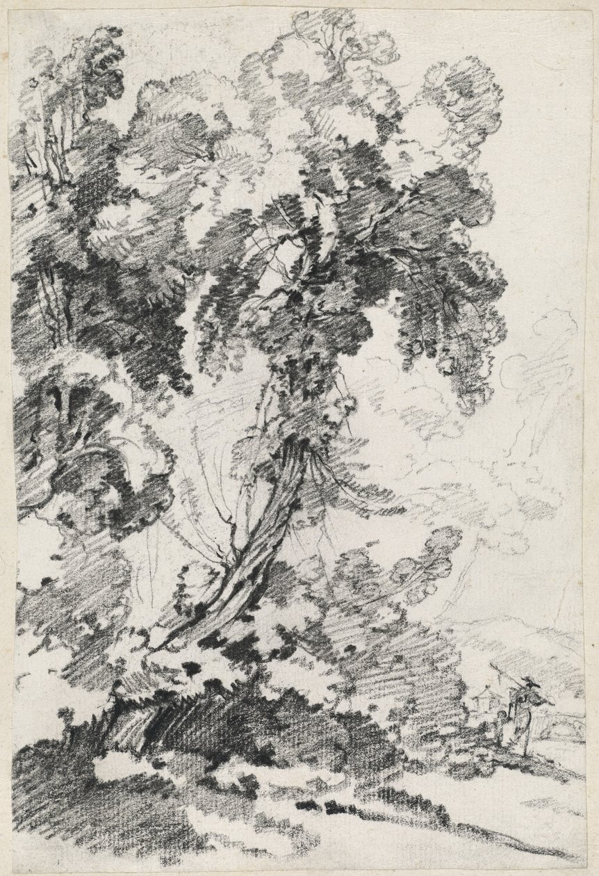Un árbol imponente con viajeros de Joseph Marie Vien