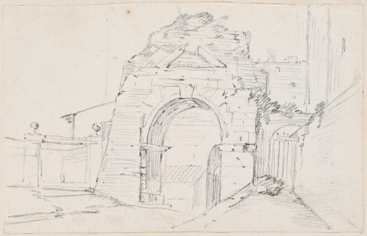 Arco de Druso cerca de la Vía Apia de Joseph Marie Vien