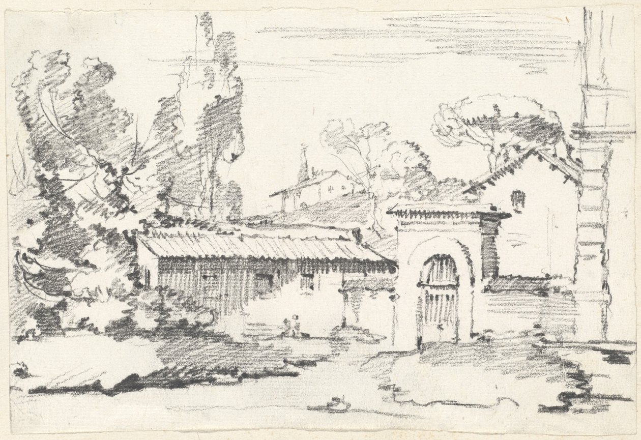 Entrada a los Jardines de la Villa Giulia de Joseph Marie Vien