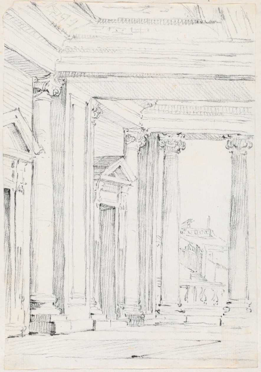 Pórtico del Palazzo Nuovo, en el Campidoglio de Joseph Marie Vien