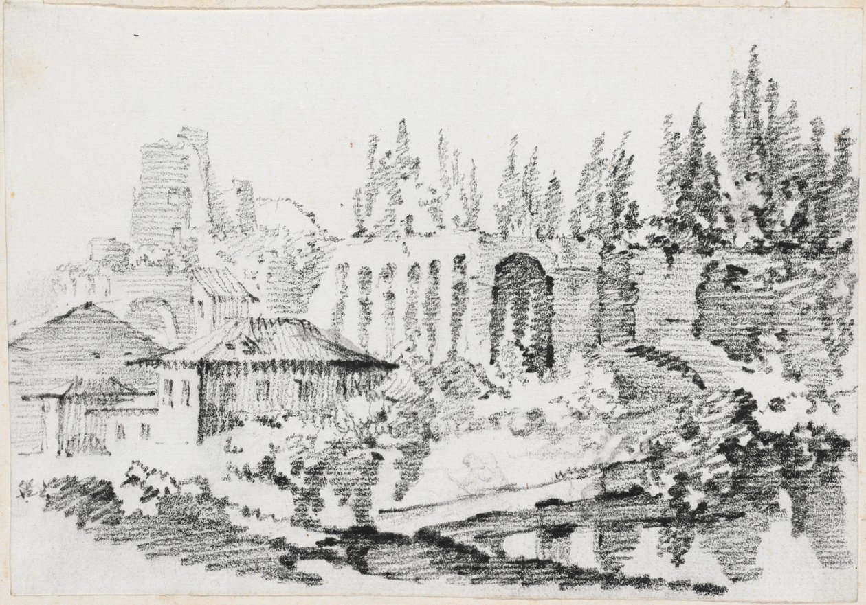 Ruinas de los palacios imperiales en la colina Palatina de Joseph Marie Vien