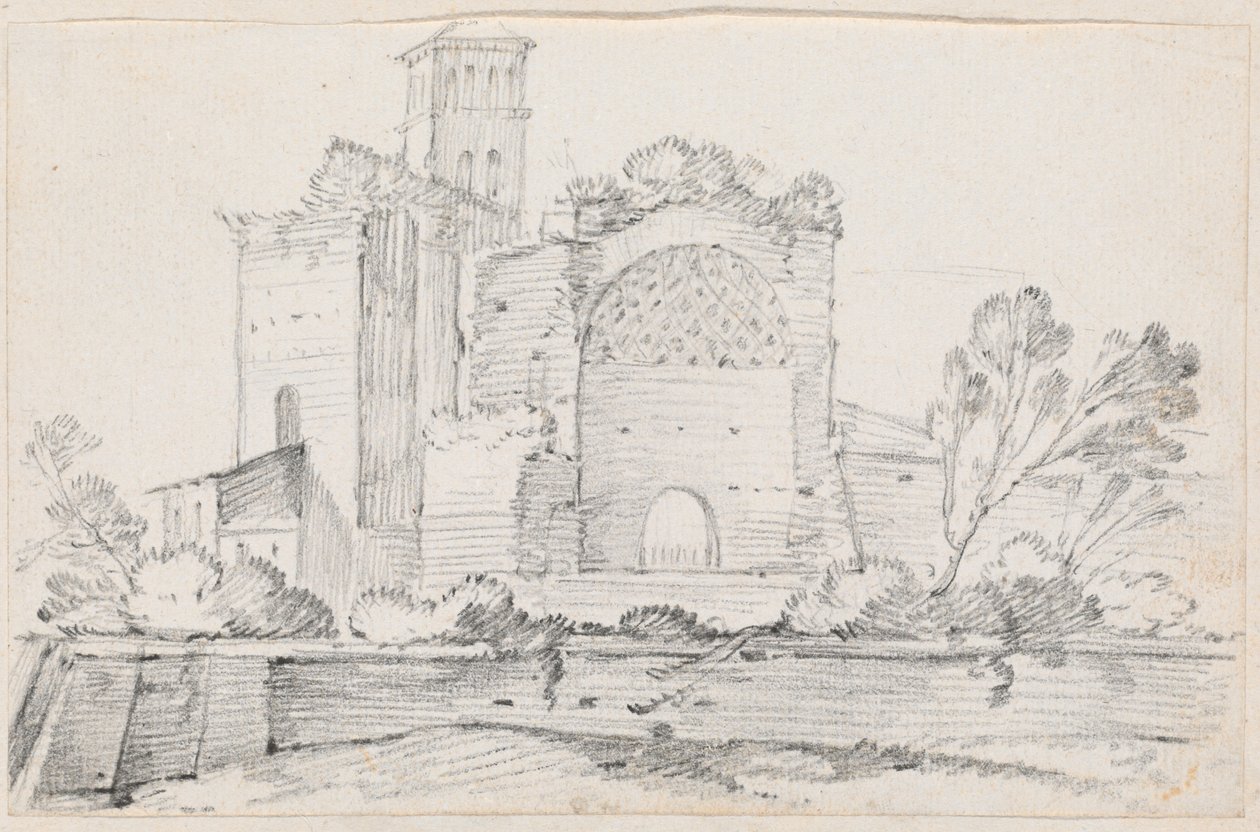 Ruinas del Templo de Venus y Roma en el Foro de Joseph Marie Vien