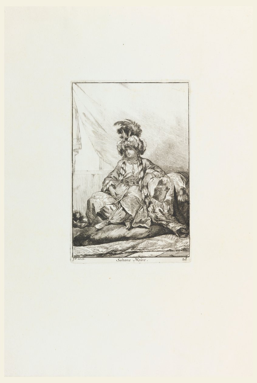 Sultane Noire, lámina 28 de la serie Caravanne du Sultan à la Mecque de Joseph Marie Vien the Elder