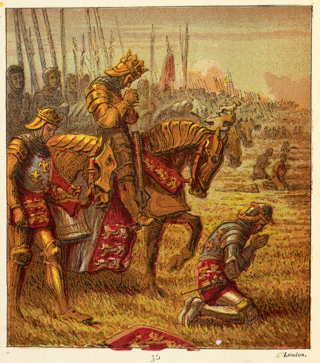 Las Guerras de las Rosas, ilustración de "Cuadros de la Historia Inglesa...". de Joseph Martin Kronheim