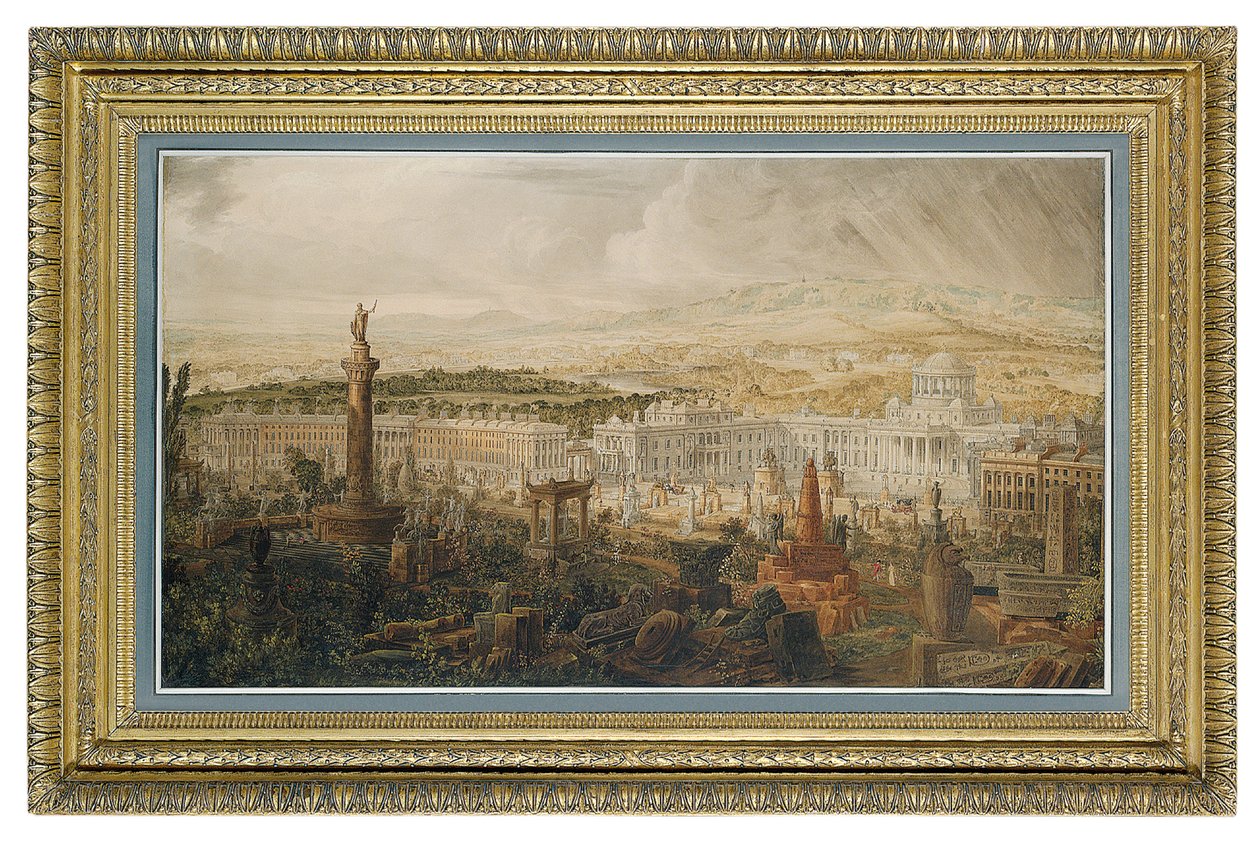 Diseño para el Palacio de Waterloo, la residencia propuesta del Duque de Wellington de Joseph Michael Gandy